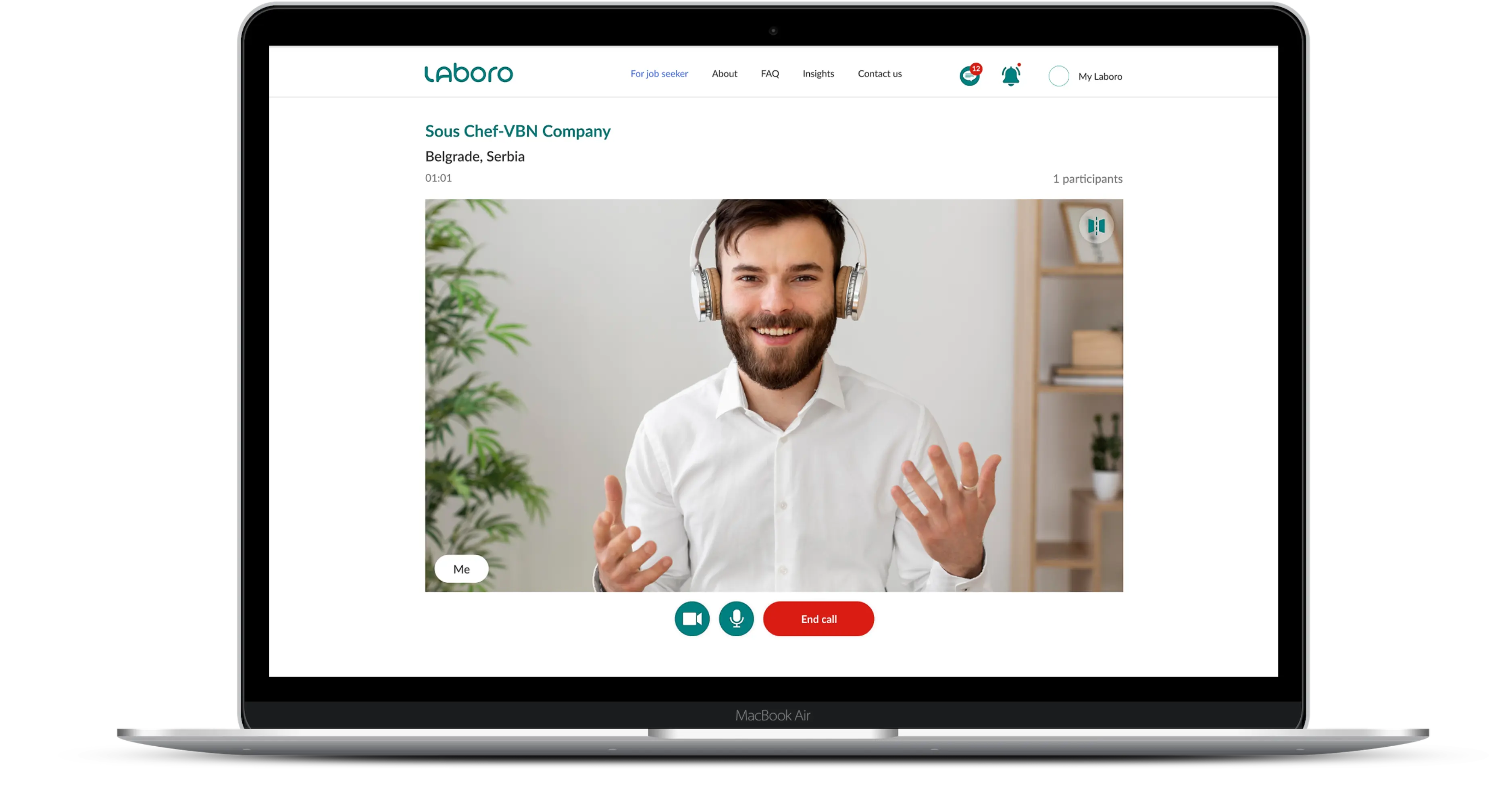 Video Interview on Laboro app